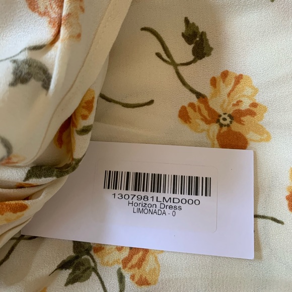 NIB Reformation Horizon Dress in Limonada, size 0 - Picture 7 of 7